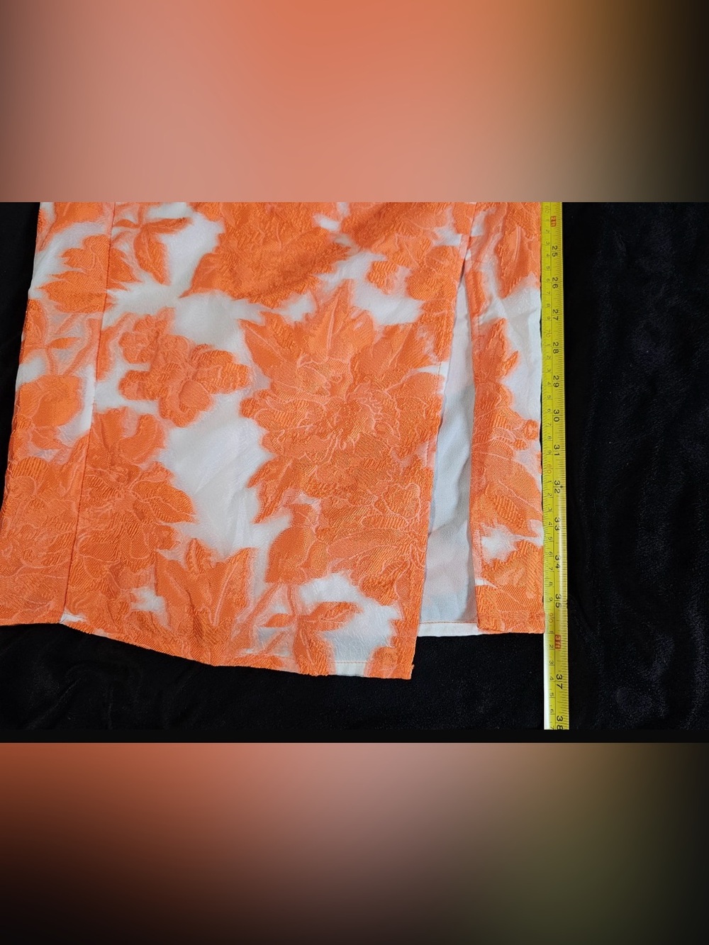 Showpo Brailey Strapless Jacquard Midi Dress Orange White US 2 NWT - Picture 7 of 11